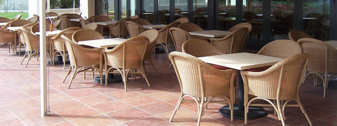 wicker chair beige restaurant