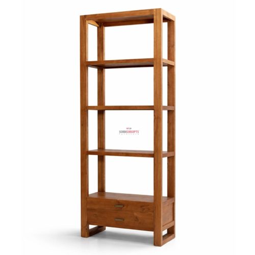 Rustic bookshelf front view