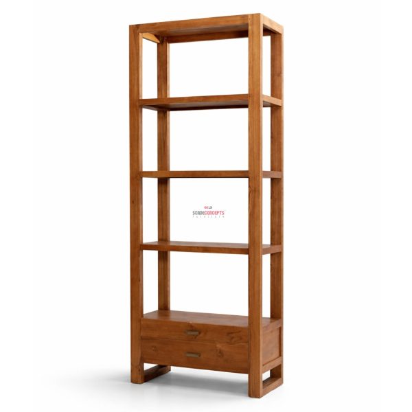 Rustic bookshelf front view