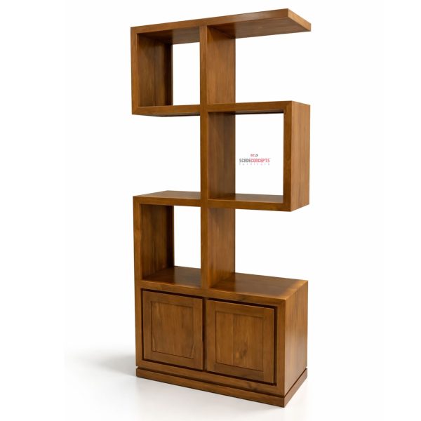 Sole teak wood bookshelf