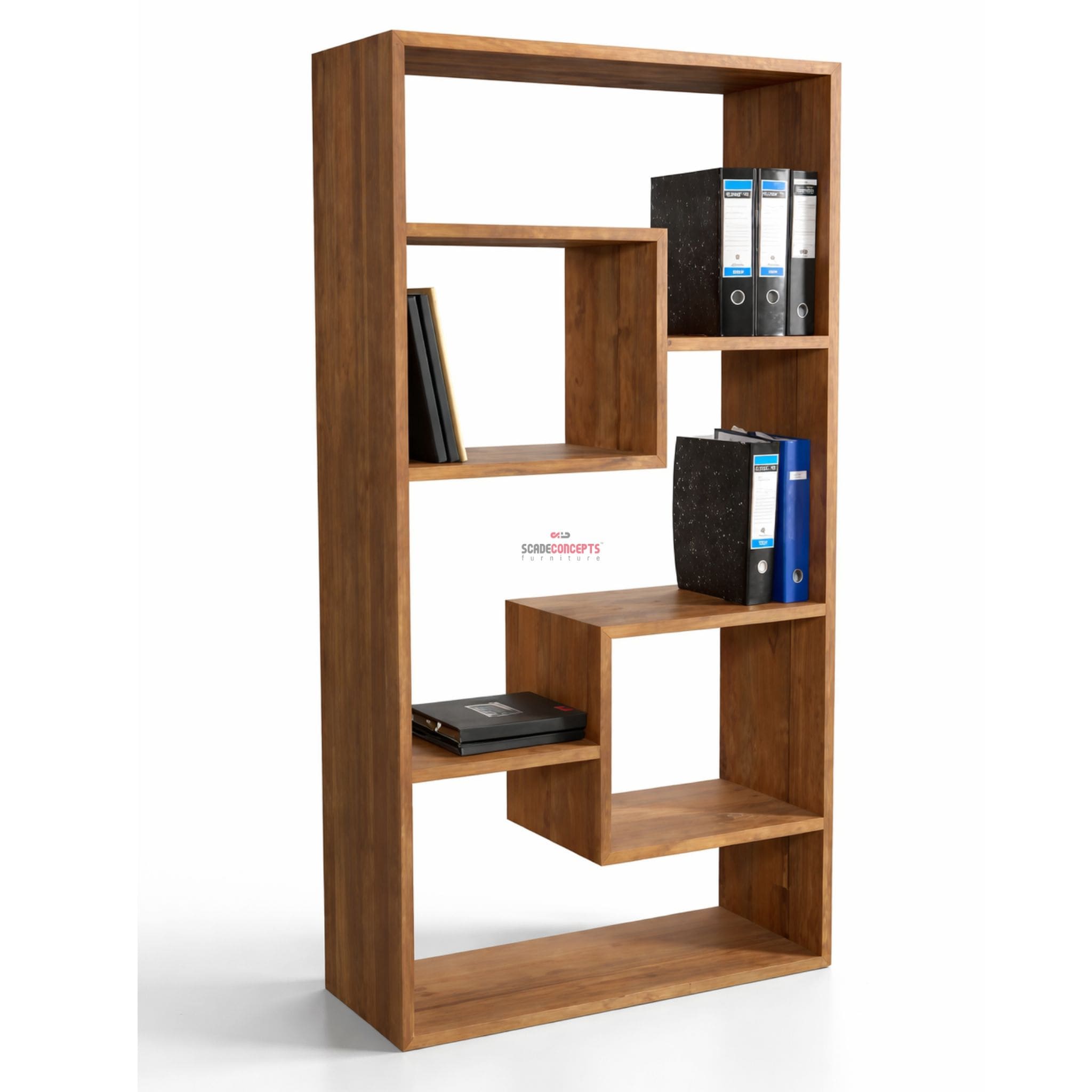 moon teak wood bookshelf