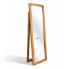 Teak Free Standing Mirror side