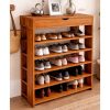 modern wooden shoe rack inspo close
