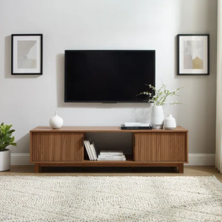 wood tv console
