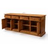 Kaida Rustic Teak Cabinet open drawers