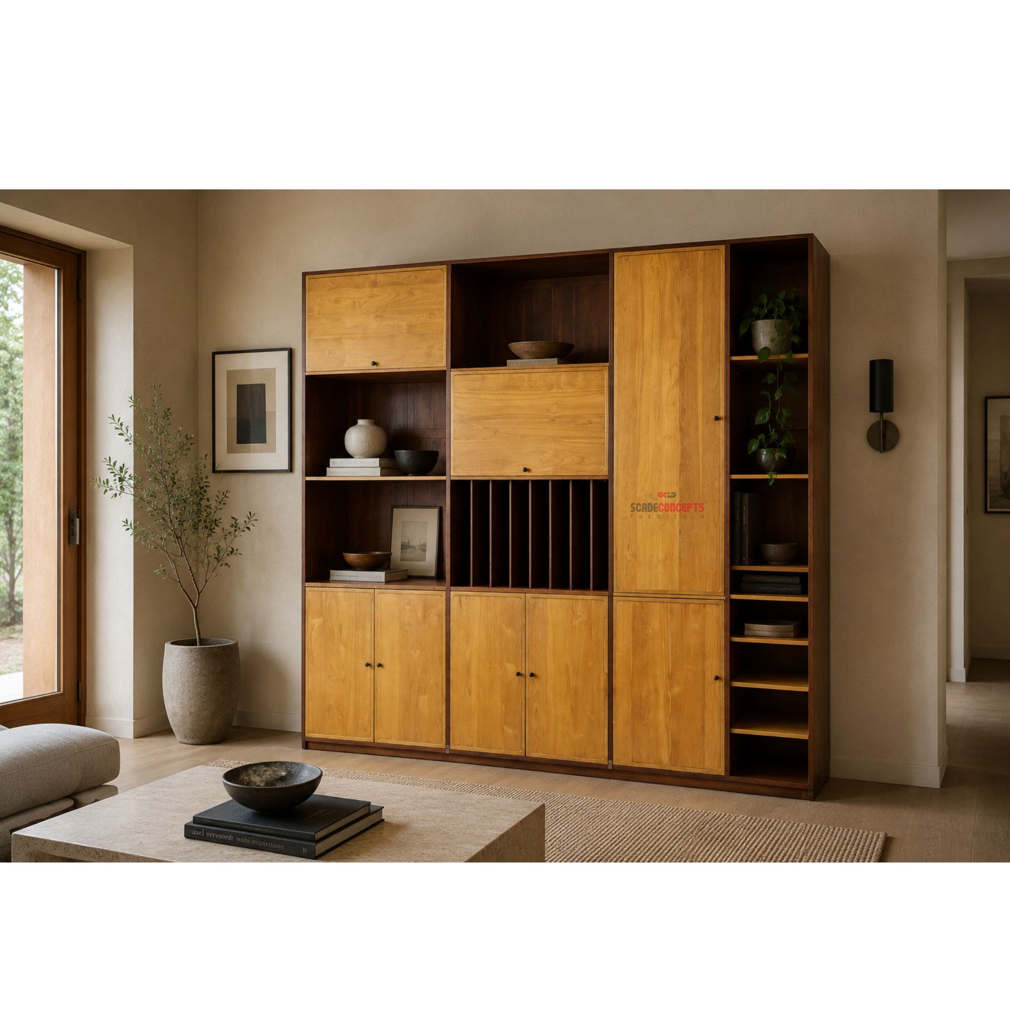 Exclusive teak bookshelf cabinet inspo