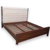teak padded bed right view headboard wrapped