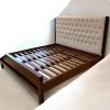 teak padded bed left view