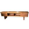 Teak TV Console Old white background