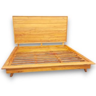 thing teak bed frame front view big headboard