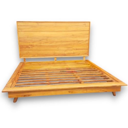 thing teak bed frame front view big headboard