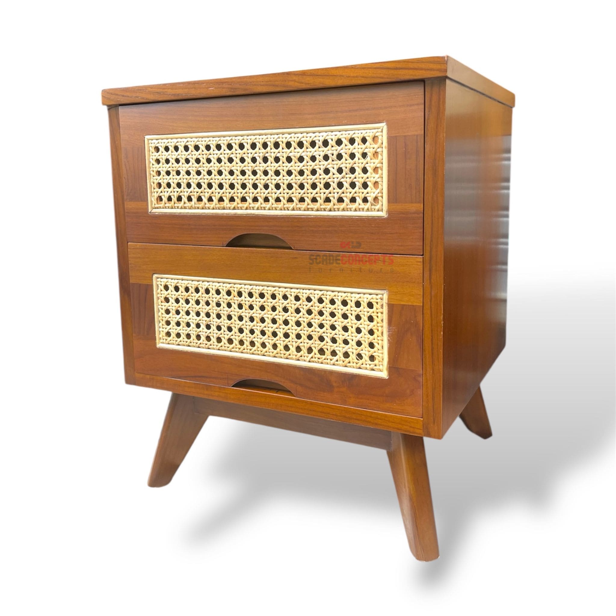 teak bed side table rattan veltor