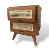 teak bed sidetable rattan veltor drawer open