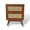 teak bed side table rattan veltor front