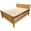 traditional teak bed side view mattress