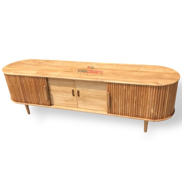teak wood tv console table natural