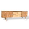 teak wood tv console table natural