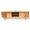 teak wood tv console table natural