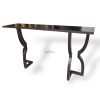 dark teak wood console table