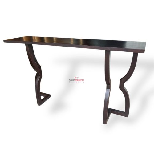 dark teak wood console table