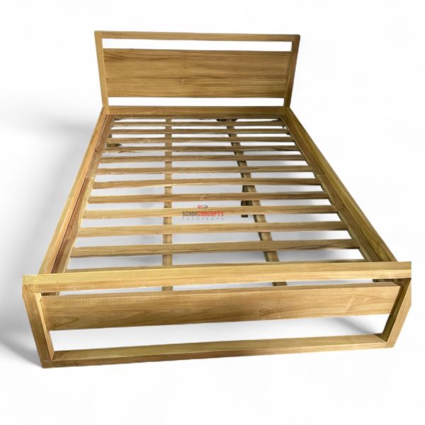 teak bed frame light dondra