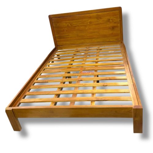walnut teak wood bed frame queen
