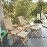 Commercial Projects batyline teak wood arm chairs leg rest for balcony  150x150