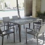 Commercial Projects black wicker dining set table arm chairs  150x150