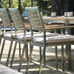 Commercial Projects stainless steel teak wood dining chairs 150x150