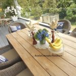 Commercial Projects stainless steel teak wood dining table wicker monaco arm chairs  150x150