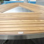 Commercial Projects stainless steel teak wood table with batyline chairs  150x150
