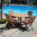 Commercial Projects teak folding dining set poolside 150x150