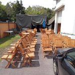 Commercial Projects teak folding table tables with umbrella  150x150