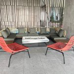 Commercial Projects teak sofa set wicker chairs table 2  150x150