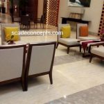 Commercial Projects teak wood sofa set single seat walnut hotel lobby  150x150