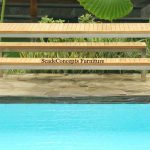Commercial Projects teak wood stainless steel bench poolside outdoor  150x150