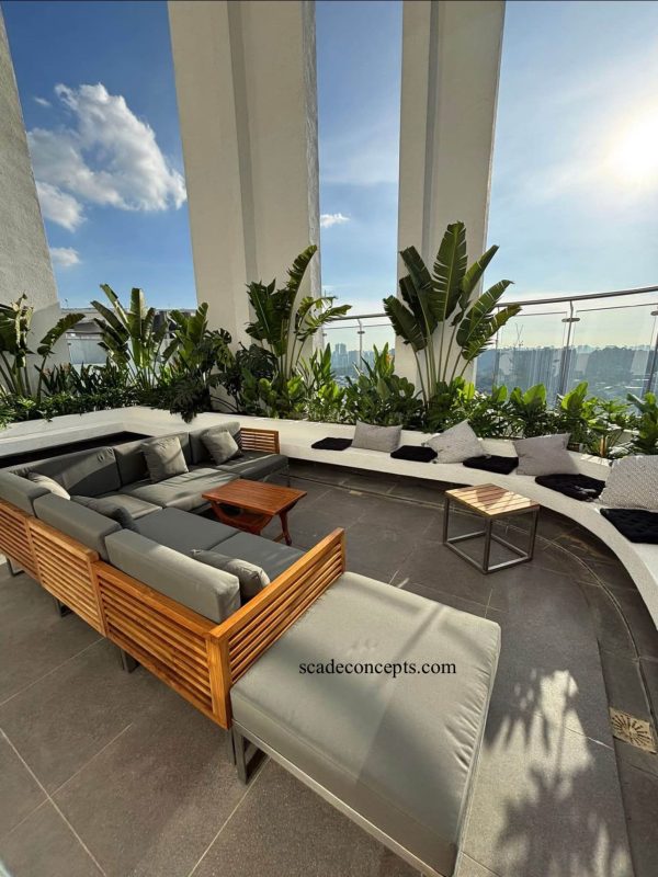 tessin sofa set teak wood stainless steel