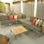 Commercial Projects tessin teak wood stainless sofa set  150x150
