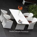 Commercial Projects white wicker chairs dining table set  150x150