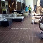 Commercial Projects wicker L sofa set cushions poolside lobby  150x150