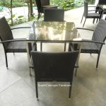 Commercial Projects wicker black arm chairs table outdoor 1 150x150