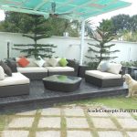 Commercial Projects wicker sofa set white cushions wicker coffee table  150x150