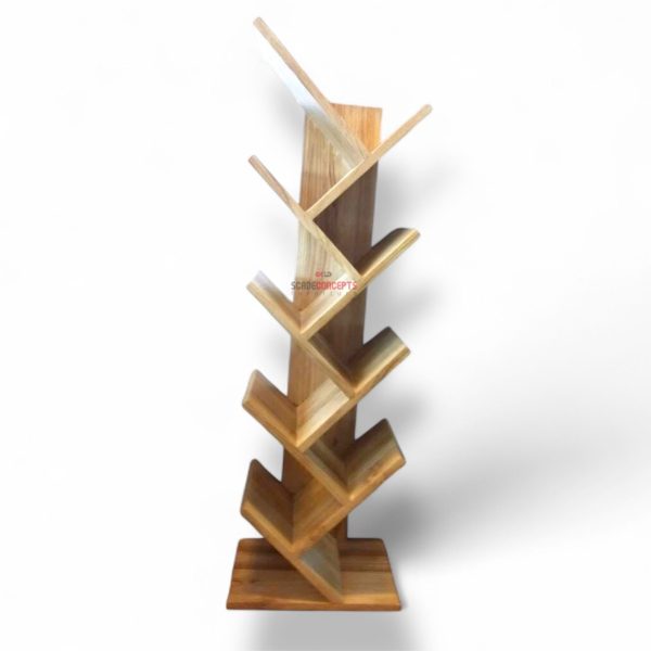 teak wood book rack - tree