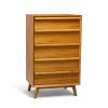 tall teak wood chest drawer