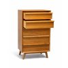 tall teak wood chest drawer open