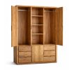 marion teak wood wardrobe doors open