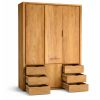 marion teak wood wardrobe drawers open  100x100