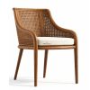 premium teakwood rattan chair