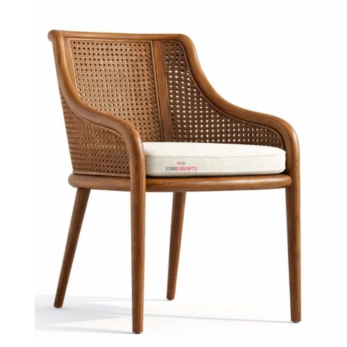 premium teakwood rattan chair