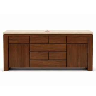 sintered stone teak wood sideboard front